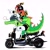 Size: 2048x2047 | Tagged: safe, artist:tokiwa757, charmy bee, vector the crocodile, bee, crocodile, duo, helmet, huffing, looking offscreen, male, motorcycle, pointing, riding, side view, simple background, sweatdrop, vehicle, white background