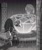 Size: 1707x2048 | Tagged: safe, artist:gamertimeartz, knuckles the echidna, tikal, echidna, 2026, 35 days sonic, duo, eyes closed, female, ghost, greyscale, male, master emerald, master emerald shrine, monochrome, outdoors, rain, sitting, smile, standing, treads