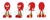 Size: 2048x811 | Tagged: safe, artist:thatbirdguy_, knuckles the echidna, echidna, 2026, back view, flat colors, front view, looking at viewer, looking offscreen, male, multiple views, reference sheet, side view, simple background, smile, solo, standing, white background