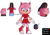 Size: 3000x2100 | Tagged: safe, artist:jocelynminions, amy rose, maddie wachowski, hedgehog, human, clothes, dress, duo, eyes closed, female, heart, holding something, hugging, smile, sonic the hedgehog 4 (film), speech bubble, watermark, wholesome