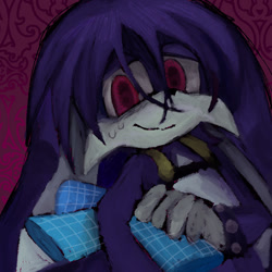 Size: 1000x1000 | Tagged: safe, artist:bobbutterbutt, kit the fennec, 2026, blueprint, holding something, lidded eyes, looking at viewer, smile, solo, standing, sweatdrop