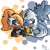 Size: 1200x1200 | Tagged: safe, artist:astromer_art, tangle the lemur, whisper the wolf, lemur, wolf, 2025, blushing, duo, eyes closed, female, holding hands, idw sonic the hedgehog, lesbian, shipping, simple background, smile, tangle x whisper, valentine's day