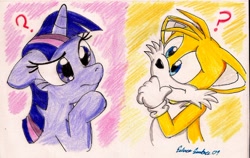 Size: 1122x708 | Tagged: safe, artist:silversimba01, miles "tails" prower, my little pony, twilight sparkle