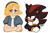 Size: 850x558 | Tagged: safe, artist:genjoany, maria robotnik, shadow the hedgehog, hedgehog, human, 2017, blushing, duo, female, head rest, male, siblings, signature, simple background, smile, white background