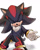 Size: 1024x1292 | Tagged: safe, artist:genjoany, shadow the hedgehog, hedgehog, 2017, crying, eyes closed, hand on ground, hand out, male, reaching out, simple background, sitting, smile, solo, tears, tears of happiness, white background