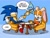 Size: 2048x1536 | Tagged: safe, artist:silvers_rings, cheese (chao), cream the rabbit, sonic the hedgehog, chao, hedgehog, rabbit, 2026, chair, cup, dialogue, dress, drink, english text, eyes closed, female, holding something, male, plate, pouring, sitting, speech bubble, sweatdrop, table, tea, teapot, trio