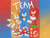 Size: 1280x960 | Tagged: safe, artist:rhyseesearts, knuckles the echidna, miles "tails" prower, sonic the hedgehog, sonic the hedgehog 3 (film), 2026, abstract background, english text, frown, looking at each other, movie style, signature, smile, standing, team sonic, text, trio, wholesome