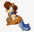 Size: 1200x1137 | Tagged: safe, artist:rishicoyote, sally acorn, chipmunk, 2025, female, legs crossed, looking back, looking offscreen, looking up, sally's vest and boots, simple background, sitting, smile, solo, white background