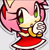 Size: 877x893 | Tagged: safe, artist:amydaily, amy rose, hedgehog, 2026, amybetes, cute, faux sticker, female, hands together, mouth open, no pupils, outline, simple background, solo, white background