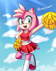 Size: 1080x1361 | Tagged: safe, artist:amipiyoart, artist:kyarathewolf, amy rose