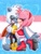 Size: 1536x2048 | Tagged: safe, artist:pagonmoon, amy rose, tangle the lemur, 2026, bisexual, bisexual pride, blushing, cape, duo, eyes closed, face paint, happy, heart, holding hands, lesbian, lesbian pride, pride, pride flag, pride flag background, pride month, shipping, smile, standing, tangamy, trans female, trans pride, transgender, treads, watermark
