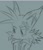 Size: 720x847 | Tagged: safe, artist:waitwhatisaname, miles "tails" prower, nine, sonic prime, 2025, aromantic, asexual, beanbrows, female, frown, gender swap, grey background, hoodie, lidded eyes, line art, looking offscreen, monochrome, nine is not amused, ponytail, sapphic, scar, simple background, sketch, solo, unamused