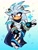 Size: 1536x2048 | Tagged: safe, artist:liquilv, silver the hedgehog, hedgehog, 2026, alternate outfit, arm sleeves, bandage, boots, chest fluff, frown, fur markings, gloves, gradient background, kinsona, lidded eyes, looking offscreen, male, scarf, signature, solo, sparkles, stockings, toeless shoes