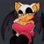 Size: 1280x1280 | Tagged: safe, artist:math9909, rouge the bat, bat, 2024, big breasts, blushing, breasts, busty rouge, cleavage, dyed fur, dyed hair, ear piercing, earring, female, goth, goth outfit, goth rouge, grey background, heart, mole (marking), mouth open, one fang, sharp nails, signature, simple background, smile, solo