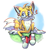 Size: 2160x2160 | Tagged: safe, artist:nube_v1, miles "tails" prower, 2026, ear fluff, fur markings, glasses, gradient background, grass, looking at viewer, shoelaces, signature, sitting, smile, socks, solo