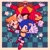 Size: 2048x2048 | Tagged: safe, artist:syatsuric, knuckles the echidna, miles "tails" prower, robotnik, sonic the hedgehog, human, 2026, arms out, blushing, border, checkered background, classic knuckles, classic robotnik, classic sonic, classic sonic (universe), classic tails, clenched teeth, cute, group, looking at viewer, mid-air, mouth open, open smile, quartet, signature, smile, smiling at viewer, star (symbol), thumbs up
