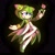 Size: 1575x1575 | Tagged: safe, artist:lebluenooki, cosmo the seedrian, seedrian, 2026, eyelashes, female, flower, gradient background, looking at something, mouth open, signature, smile, solo, sparkles, tulip