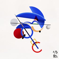 Size: 2048x2048 | Tagged: safe, artist:8thproject1, sonic the hedgehog, abstract, running, simple background, solo, white background