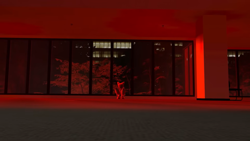 Size: 1920x1080 | Tagged: safe, artist:greatwhite studios, miles "tails" prower, 3d, back view, building, from behind, indoors, looking offscreen, screencap, solo, the backrooms, tree, window