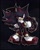 Size: 824x1032 | Tagged: safe, artist:wispurringpines, shadow the hedgehog, hedgehog, 2026, arms folded, cute, holding something, looking at viewer, male, musical instrument, one fang, outline, shadowbetes, signature, smile, solo, standing, tambourine, white outline