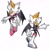 Size: 2048x1989 | Tagged: safe, artist:mariaartes51, rouge the bat, bat, 2026, duality, gender swap, heart nose, lidded eyes, looking at viewer, looking back, looking back at viewer, looking offscreen, male, mouth open, one fang, open smile, pointing, redraw, simple background, smile, smiling at viewer, solo, style emulation, uekawa style, white background