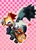Size: 1473x2023 | Tagged: safe, artist:mrfrappeshitten, tangle the lemur, whisper the wolf, sonic cd, 2026, checkered background, duo, eyes closed, frown, hands together, heart, lesbian, lineless, outline, redraw, shipping, signature, smile, tangle x whisper