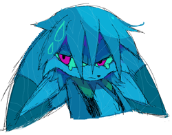 Size: 846x663 | Tagged: safe, artist:bobbutterbutt, kit the fennec, 2026, bust, crying, frown, lidded eyes, looking at viewer, simple background, sketch, solo, tears, white background