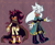 Size: 2207x1799 | Tagged: safe, artist:utter_dismae, shadow the hedgehog, silver the hedgehog, hedgehog, 2026, boots, cape, clothes, duo, frown, fully clothed, lidded eyes, looking at viewer, male, redesign, scar, signature, smile, standing, torn cape, watermark