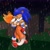 Size: 2048x2048 | Tagged: dead source, safe, artist:fiomintend, miles "tails" prower, sonic the hedgehog, fox, hedgehog, 2026, abstract background, age difference, carrying them, duo, eggman hates furries, eyes closed, gay, grass, holding each other, hole, kiss, male, nighttime, outdoors, rain, redraw, shipping, signature, sonic x tails, standing