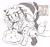 Size: 1658x1550 | Tagged: safe, artist:avearaxx_, amy rose, shadow the hedgehog, hedgehog, 2025, amy x shadow, blushing, double v sign, drink, duo, duo male and female, eyelashes, female, holding something, line art, looking at something, looking at viewer, male, monochrome, posing, reference inset, shipping, shrunken pupils, simple background, smile, spilled drink, standing, straight, sweatdrop, unaware, v sign, white background
