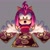 Size: 2048x2048 | Tagged: safe, artist:artbyesper, amy rose, hedgehog, 2026, 35 days sonic, card, female, grey background, looking at something, mouth open, redraw, simple background, solo, tarot card