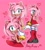 Size: 1836x2048 | Tagged: safe, artist:bingusbnuy, amy rose, hedgehog, 2026, blushing, character name, english text, female, heart, looking at viewer, looking back, looking back at viewer, outline, pink background, simple background, smile, solo, standing, text, tongue out, wink