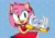 Size: 1200x848 | Tagged: safe, artist:ghostlykuma, amy rose, hedgehog, 2026, amybetes, cute, dress, female, heart, heart hands, mouth open, outline, smile, solo, standing
