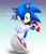 Size: 1770x2048 | Tagged: safe, artist:adverse56, sonic the hedgehog, 2026, 3d, gradient background, looking at viewer, redraw, running, smile, smiling at viewer, solo, sonic generations, treads