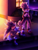 Size: 4000x5265 | Tagged: safe, artist:violetstardoesart, blaze the cat, silver the hedgehog, cat, hedgehog, 2022, blaze x silver, building, duo, female, glowing, lights, looking up, male, moon, nighttime, open smile, redraw, shipping, sitting, smile, standing, stargazing, straight