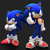 Size: 885x890 | Tagged: safe, artist:dancada, artist:dokatzo, artist:garbonzobeanguy, sonic the hedgehog, 2026, 3d, arms folded, checkered background, classic sonic, classic sonic (universe), duo, hand on hip, looking at viewer, pointing, redraw, self paradox, smile, standing, thumbs up