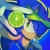 Size: 2000x2000 | Tagged: safe, artist:corroxion, sonic the hedgehog, hedgehog, 2025, blue background, food, from above, fruit, glasses, holding something, lime, looking at viewer, looking up, looking up at viewer, male, simple background, smile, solo, sunglasses, wink