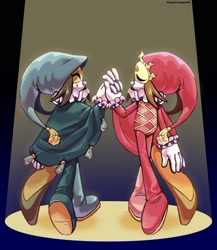 Size: 1620x1869 | Tagged: safe, artist:negativespace06, 2026, cute, duality, eyes closed, holding hands, lunar the suger glider, nonbinary, smile, soleil the sugar glider, soleilabetes, spotlight, standing, sugar glider