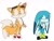 Size: 1400x1074 | Tagged: safe, artist:marswu_, kit the fennec, miles "tails" prower, fox, 2026, cute, duo, eyewear on head, fennec, frown, goggles, goggles on head, kitabetes, looking at viewer, looking offscreen, simple background, smile, standing, style emulation, tailabetes, white background