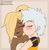 Size: 2048x2082 | Tagged: safe, artist:eagc7, tangle the lemur, whisper the wolf, human, 2026, beige background, blushing, duo, eyebrow clipping through hair, eyes closed, flat colors, hugging, humanized, idw sonic the hedgehog, kiss, kiss on cheek, lesbian, shipping, simple background, smile, tangle x whisper