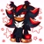 Size: 2048x2048 | Tagged: safe, artist:liquilv, shadow the hedgehog, hedgehog, 2026, belly fluff, chest fluff, ear fluff, eyelashes, frown, lidded eyes, male, outline, redesign, signature, simple background, solo, standing, star (symbol), white background