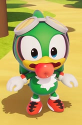 Size: 944x1442 | Tagged: safe, jet the hawk, sonic rumble, 2026, 3d, apple, cute, food, fruit, jetabetes, looking at viewer, mouth hold, screencap, solo, standing