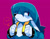 Size: 1213x939 | Tagged: safe, artist:mintywhisker, kit the fennec, fox, ..., 2026, burgundy background, eye clipping through hair, fennec, frown, idw sonic the hedgehog, lidded eyes, looking offscreen, male, simple background, solo