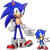 Size: 640x640 | Tagged: safe, artist:dokatzo, artist:infiniteanimator426, sonic the hedgehog, 3d, hand on hip, mouth open, open smile, posing, redraw, reference inset, simple background, smile, solo, sonic runners, tapping foot, transparent background, treads
