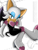 Size: 678x889 | Tagged: safe, artist:lightningchaos20, rouge the bat, bat, 2012, cleavage, clothes, female, head rest, legs crossed, lidded eyes, looking at viewer, rouge's heart top, sitting, smile, solo