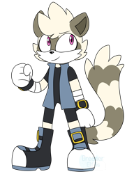 Size: 1280x1670 | Tagged: safe, artist:dreamer-elphii, oc, lemur, 2022, ambiguous gender, bodysuit, boots, buckle, clenched fists, clothes, flat colors, gilet, gloves, looking offscreen, oc only, simple background, smile, solo, solo ambiguous, transparent background, wraps