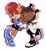 Size: 1440x1550 | Tagged: safe, artist:jadepesky, nicole the hololynx, sally acorn, chipmunk, 2026, bi sally, bisexual, bisexual pride, blushing, cute, duo, eyes closed, female, gloves, hair clip, hololynx, hugging, kiss, kiss on cheek, lesbian, lesbian nicole, lesbian pride, nicabetes, nicole x sally, paint, pride, pride month, sallabetes, shipping, shoes, simple background, smile, standing, standing on one leg, wagging tail, white background