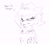 Size: 2048x1807 | Tagged: safe, artist:astral_wisp, whisper the wolf, wolf, 2026, chaotix case files, dialogue, diamond cutters mask, english text, fangs, female, frown, holding something, line art, mask, simple background, sketch, solo, speech bubble, standing, talking, text, unamused, whisper is not amused, whispering, white background