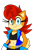Size: 2030x2908 | Tagged: safe, artist:nerdy-boi-mochi-1998, sally acorn, chipmunk, 2026, alternate universe, clothes, female, looking at viewer, sally's ringblader outfit, smile, smiling at viewer, solo, transparent background