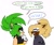 Size: 1389x1161 | Tagged: safe, artist:_mil0stearip0ff, surge the tenrec, whisper the wolf, tenrec, wolf, 2024, blushing, dialogue, duo, english text, female, lesbian, meme, mouth open, shipping, side view, simple background, smile, speech bubble, text, whisper x surge, white background